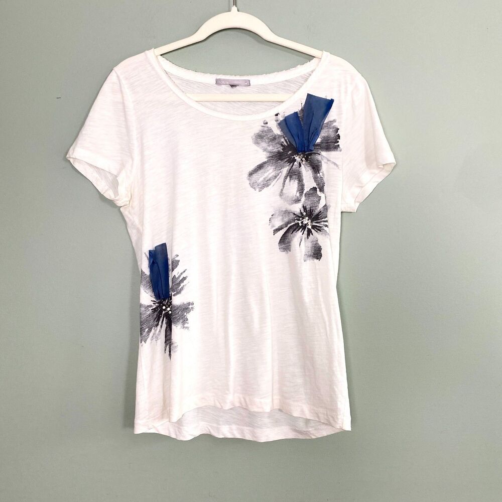 J Crew Cotton Tops Floral Tunic Short Sleeve Womens Large Lot of 3 Boho Artsy - Picture 3 of 12